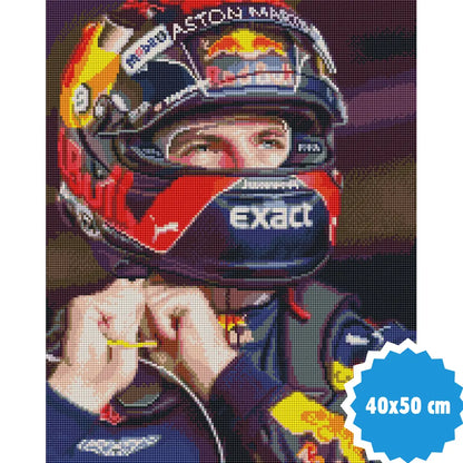 Diamantmalerei Max Verstappen Porträt | Menschen | Vollständig undurchsichtig