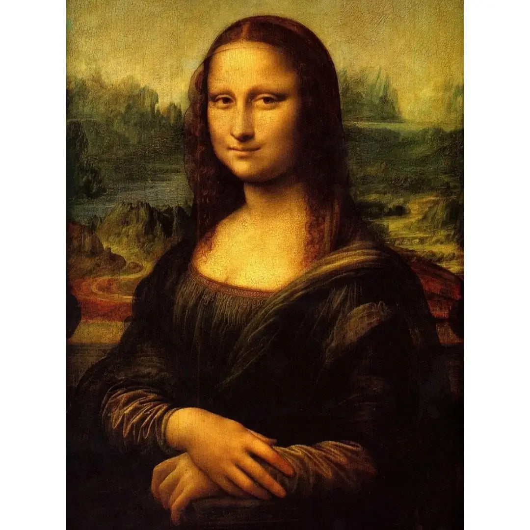 Diamond painting van de Mona Lisa, een iconisch schilderij van Leonardo da Vinci met een mysterieuze glimlach.